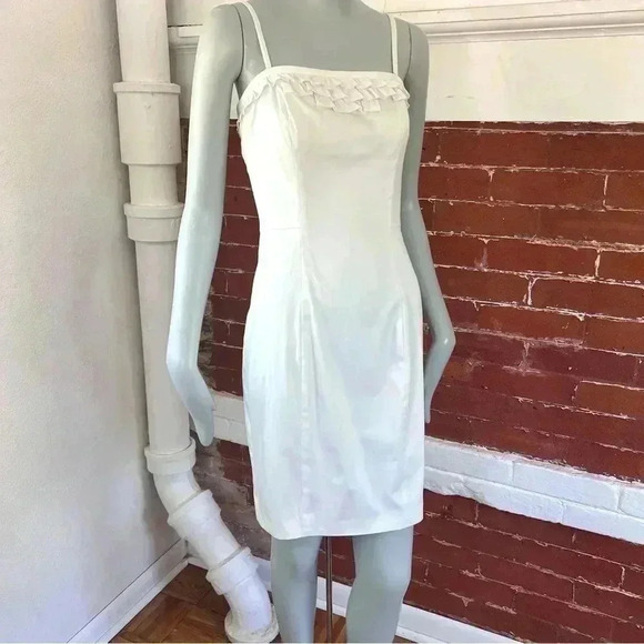 Betsey Johnson Back Ruffle Bow Above the Knee Dress in White - Picture 3 of 13